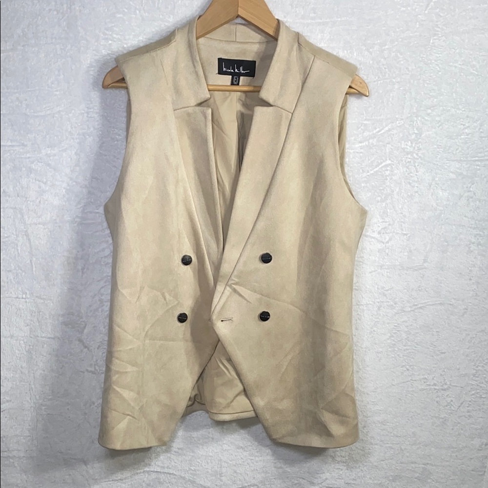 Nicole Miller Cream Blazer Vest